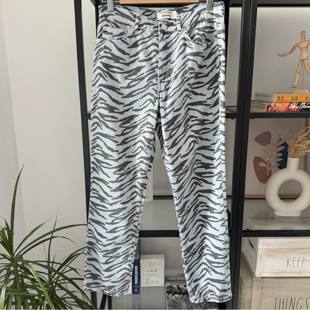 Reformation Jeans Julia Blue Mineral Tiger Crop High Rise Cigarette  Size 27
